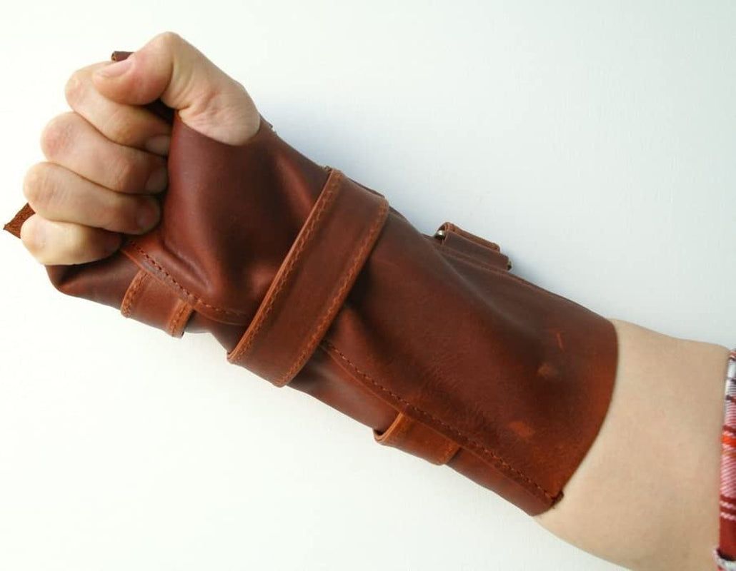 Leadcos Bane Wrist Brace Leather Wrist Guard Right Hand Gauntlet Bane Gloves