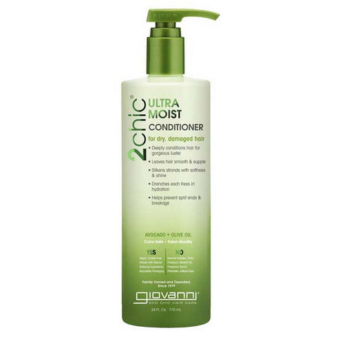 Giovanni Cosmetics, 2chic Ultra Moist Avocado and Olive Oil Conditioner, 24 oz