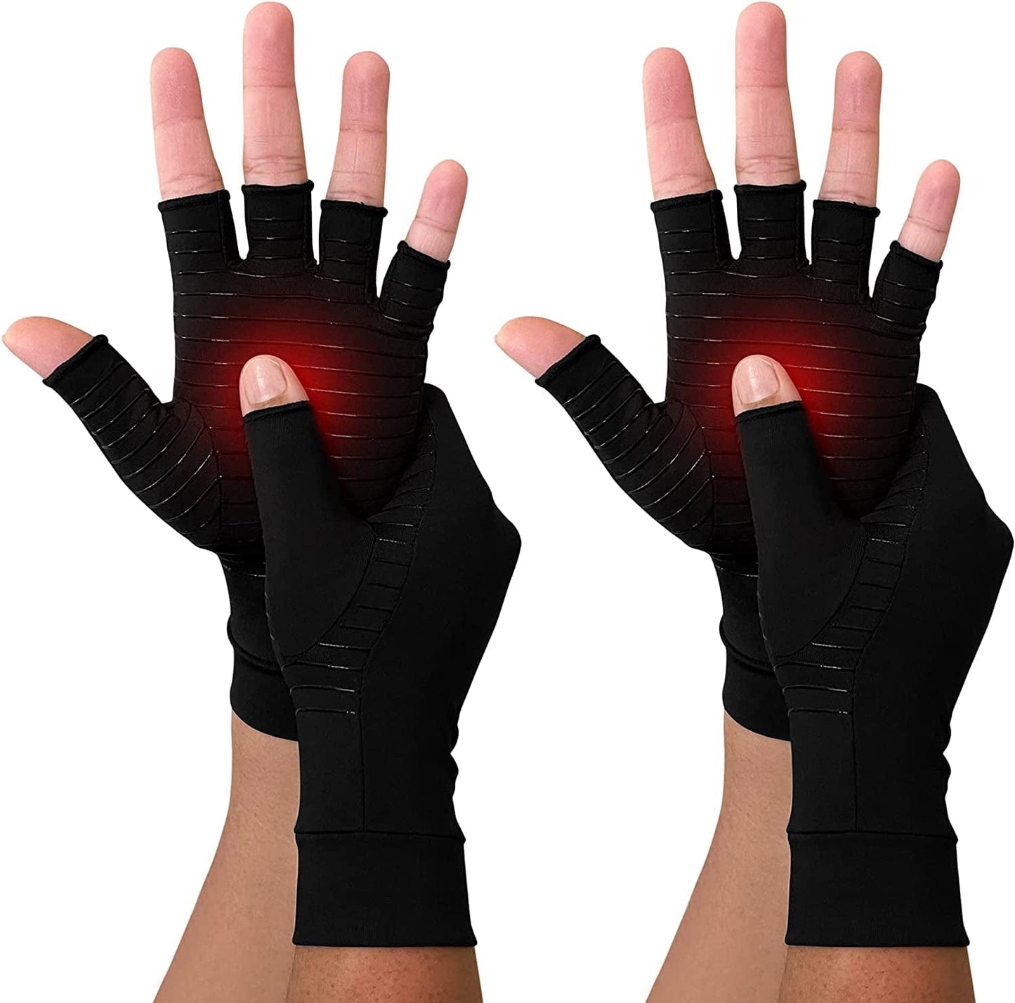 2 Pairs Copper Compression Arthritis Gloves, Compression Gloves for Men and Women, Pain Relief and Healing for Arthritis.
