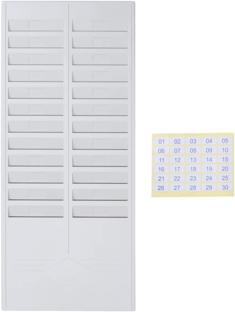 STOBOK Time Card Rack 24 Slot Time Card Rack, 24 Slots Wall Mounted Badge Rack Expandable Stacking Holder for Office Factory Time Card Machine Attendance Recorder Time Clock Card Holder