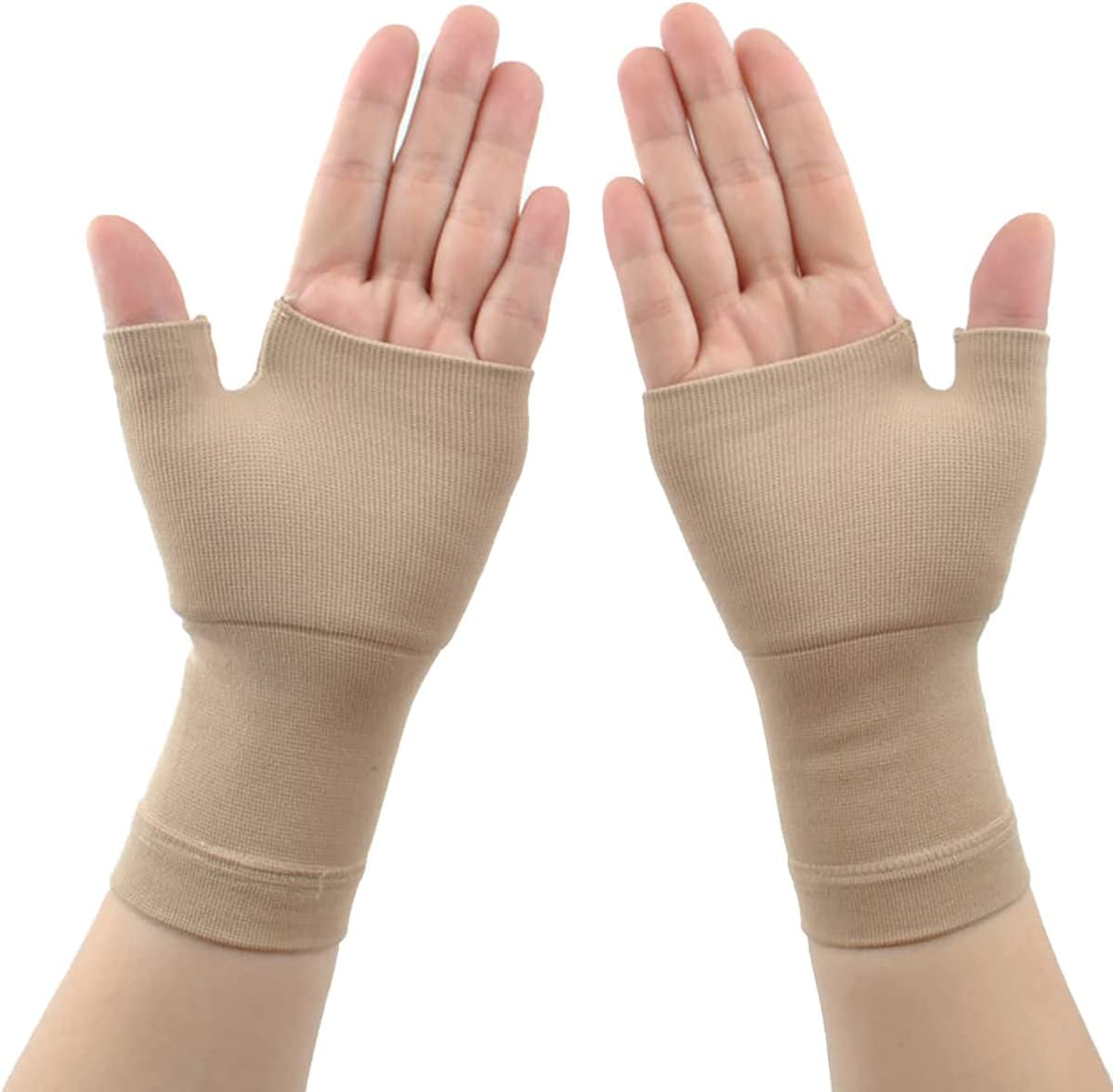 Homeemoh 2Pcs Sport Wrist and Thumb Support Brace Gloves, Hand Joint Pain Relief Compression Sleeve Wrist Gloves