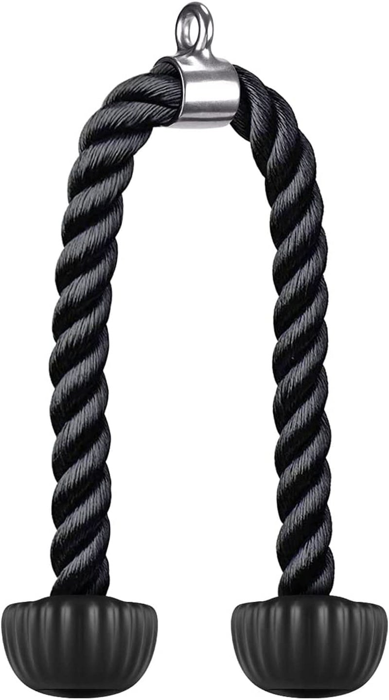SELEWARE Tricep Rope Cable Machine Attachments for Gym, 28”/36” Universal Tricep Pull down Rope with Soft Rubber Ends for Pulley System Home Gym Workout Fitness
