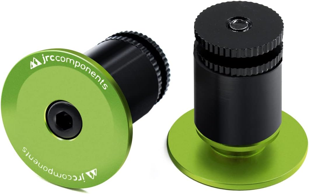 JRC Components Aluminum Handlebar Bike Bar End Plugs for Bicycles | Pack of 2 Handlebar Plugs - Bike Bar End Grips | Mountain Bike Bar End Caps for Road Bikes - Premium Bike Handlebar Caps