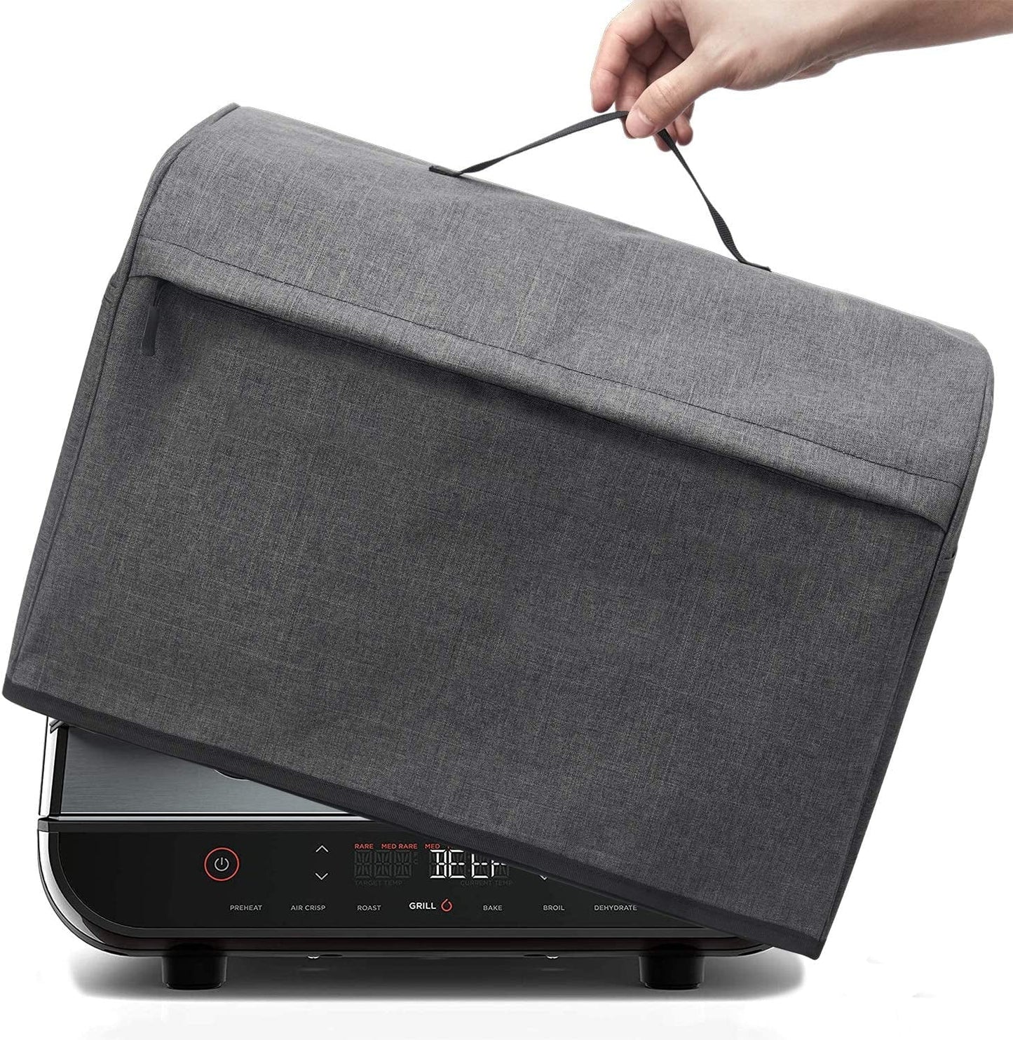 VOSDANS Dust Cover with Pockets for Ninja FG551 Foodi Smart XL 6-In-1 Indoor Grill, Machine Washable, Black (Cover Only)