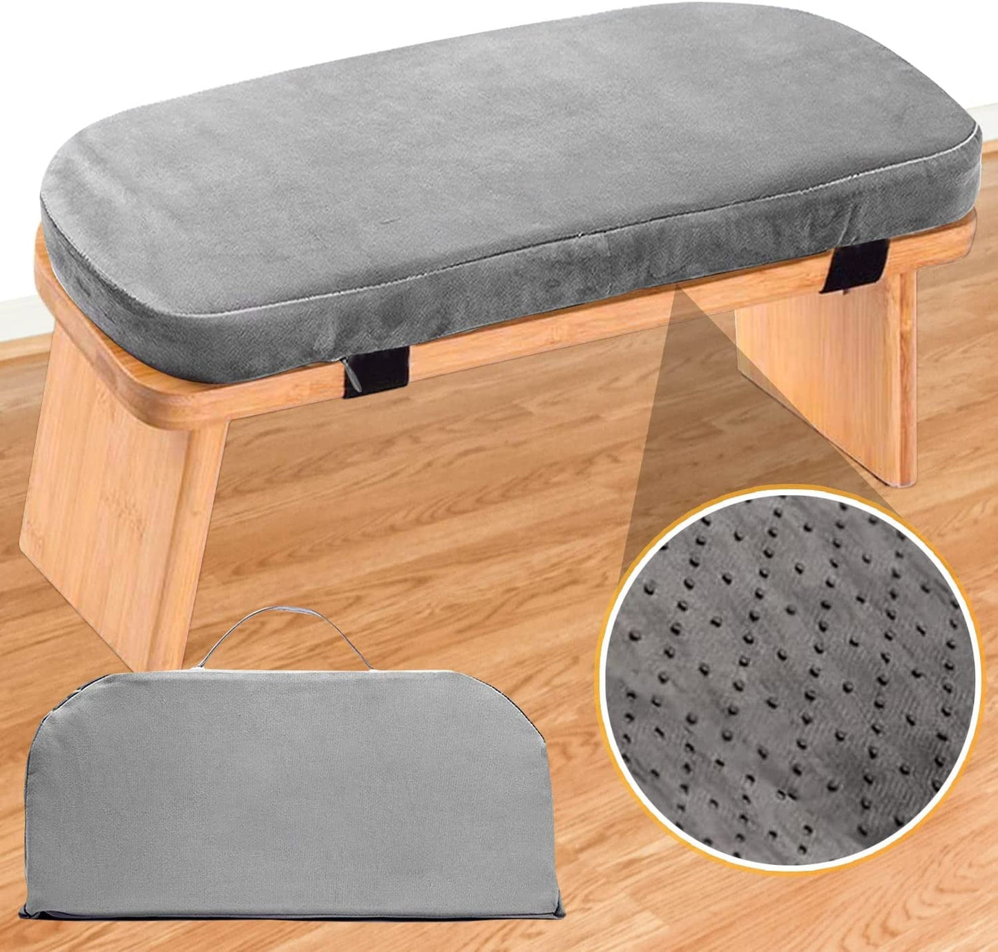 Meditation Bench 18"X7"X6" , Foldable, Meditation Stool Seat Made of Bamboo, Prayer Bench, Perfect for Deeper Meditation,Meditation Accessories Unique Gifts for Women, Men