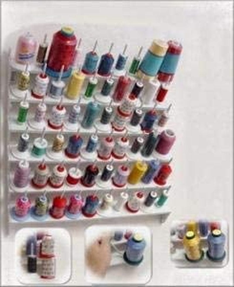 60 Spool Cone Threads Stand - Threads Organizer Rack for Storage/Holders of All Sewing and Embroidery Machine Threads Easy Assemble