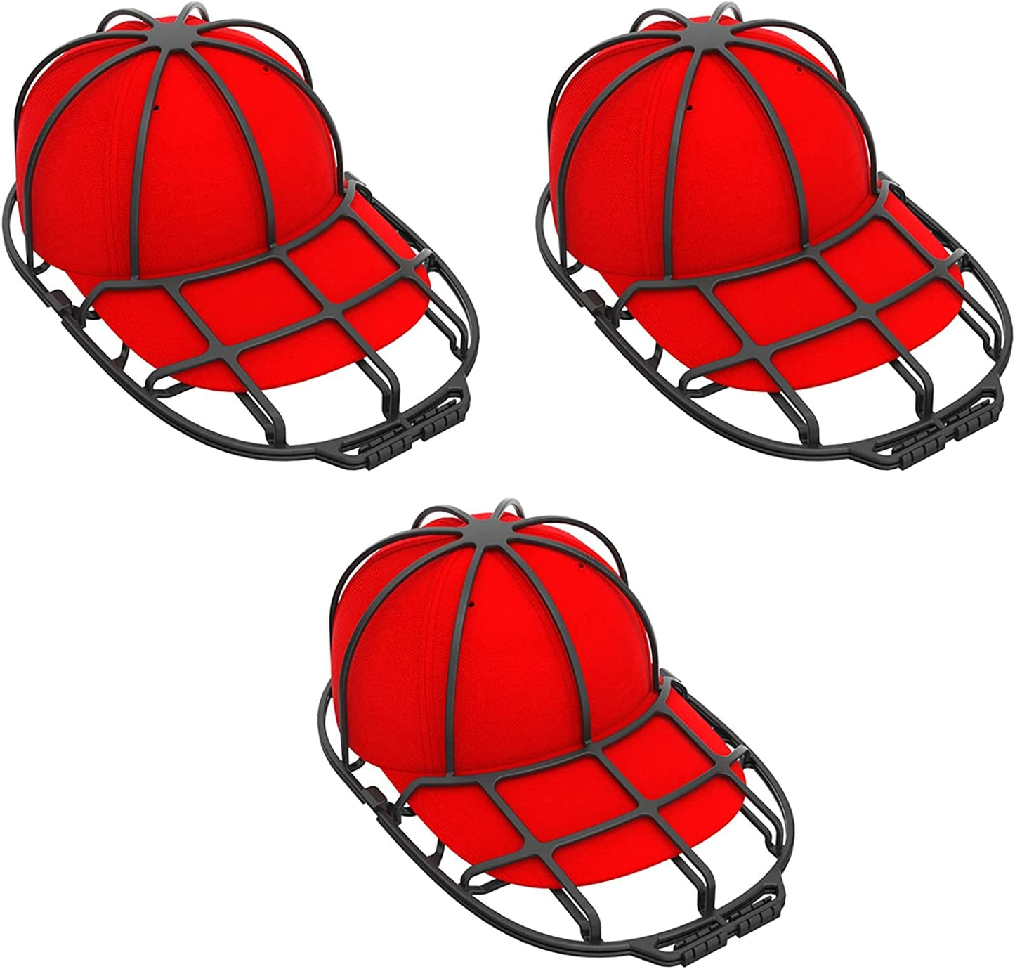 Feiger Hat Washer, 3-Pack Hat Cleaners Baseball Cap Washer Fit for Adult/Kid'S Hat Washer Frame/Washing Cage, Hat Shape/Cleaning Protector Racks, Hat Washer for Washing Machine Black