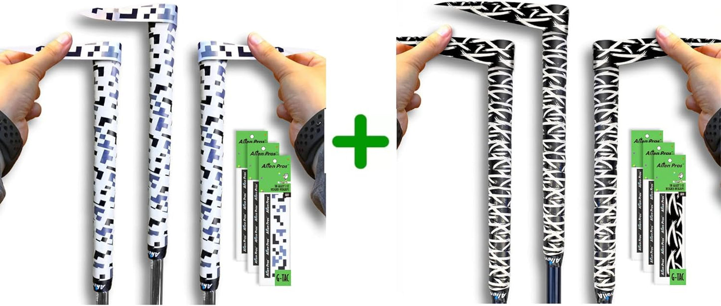 ALIEN PROS 6 Pack Tetris & Hyperplane Mix Golf Grip Wrapping Tapes - ReGrip in 1 Minute