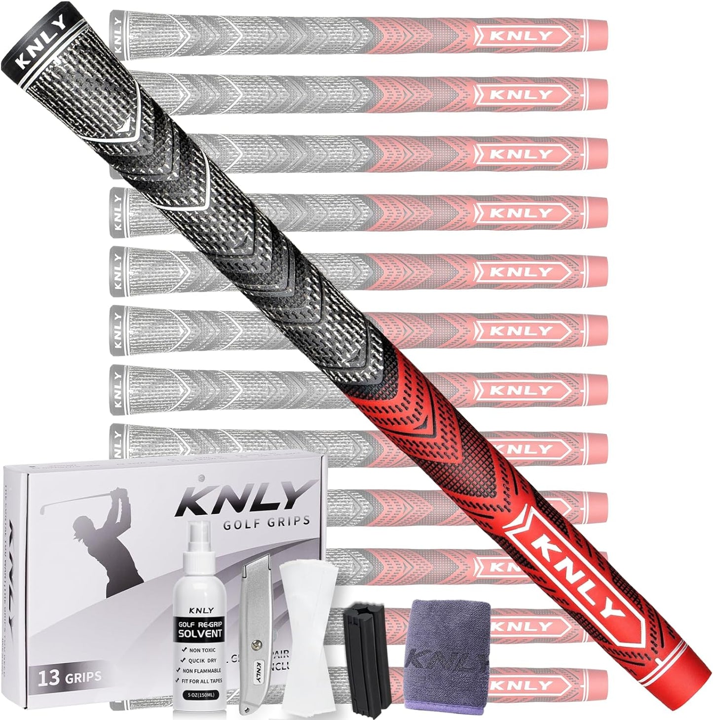Golf Grips Set of 13,High Feedback MultiCompound Golf Club Grips,13 Grips with 15 Tapes and 13 Grips with All Repair Kits for Choice.