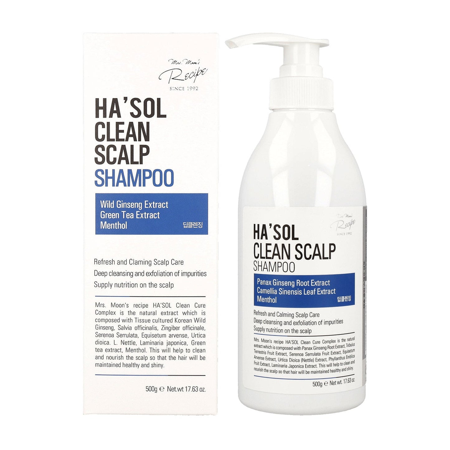 HA'SOL Clean Scalp Shampoo 500g For Oily Hair and Scalp Care