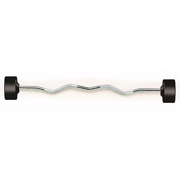 York Barbell Rubber Fixed Pro Curl Barbell