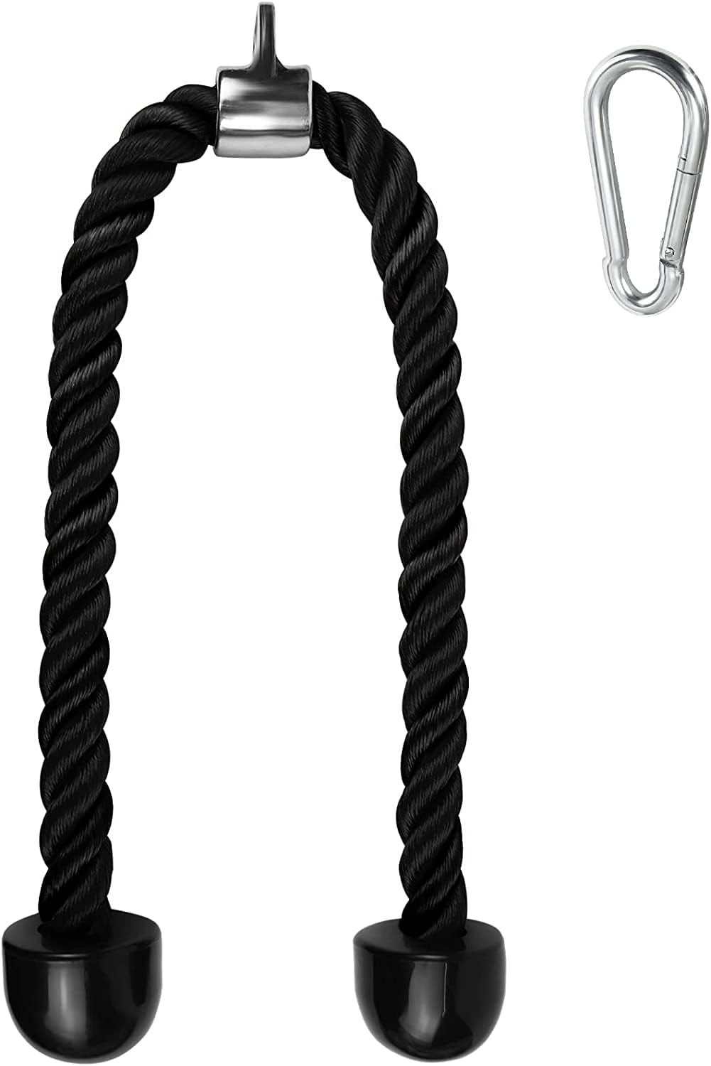 A2ZCARE Deluxe Tricep Rope Cable Attachment, 27 and 36 Inch Rope Length with Multi-Option - Single Grip and Tricep Rope for Exercise Machine Attachments with Snap Hook