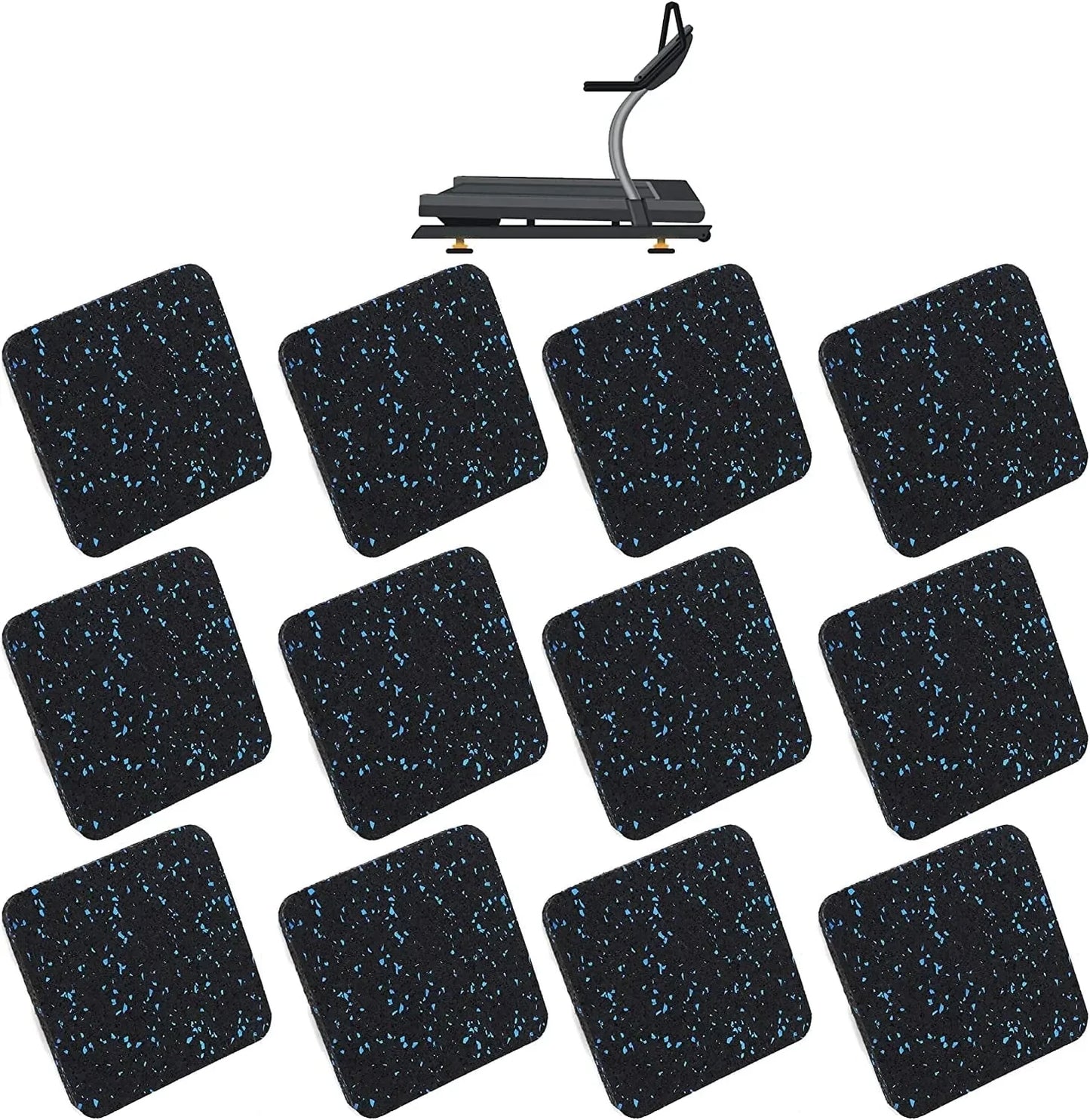 AR-PRO Exercise Equipment Mats - 4" X 4" X 0.5"Anti-Slip Mat with Treadmill Mat for Carpet Protection Trusted Treadmill Mat and Floor Protectors Made of Shock Absorbent Recycled Rubber