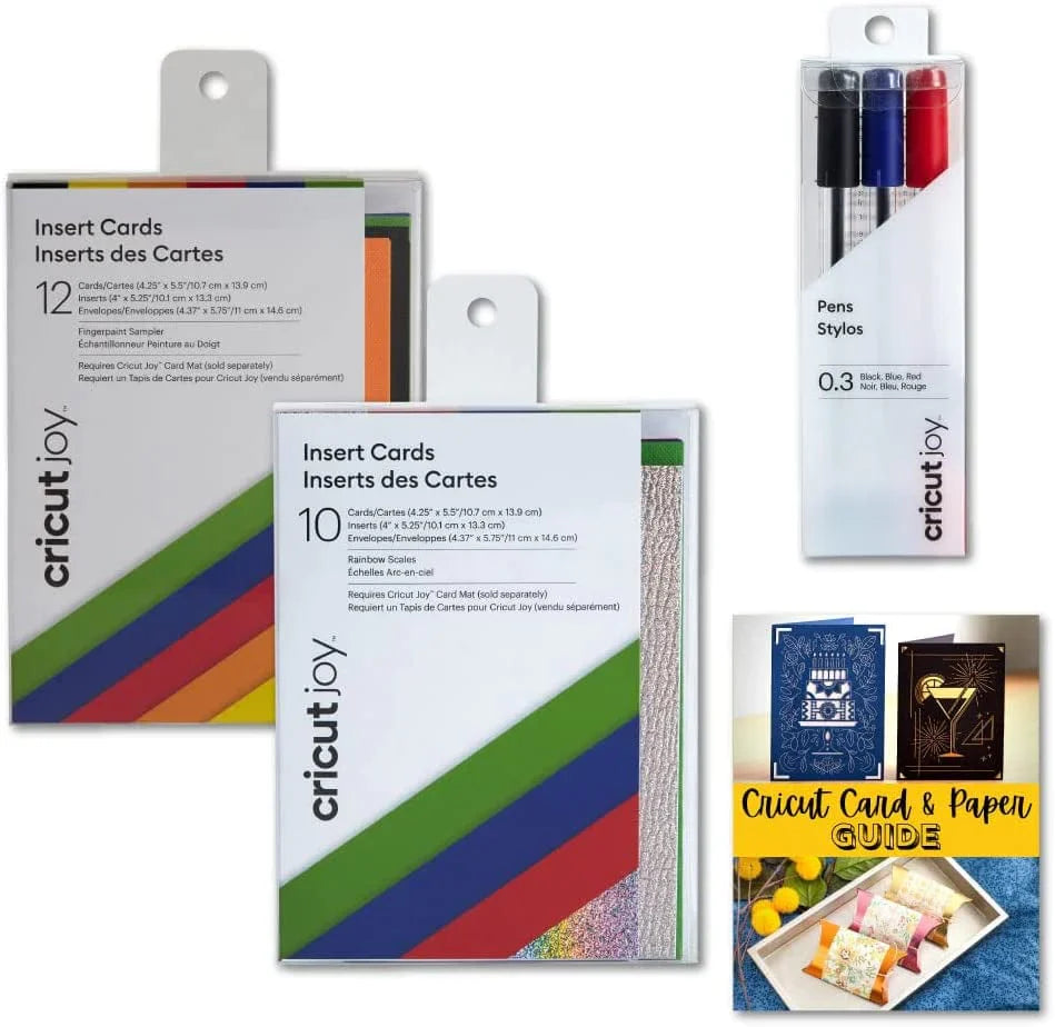Cricut Joy Machine Insert Cards Sampler and Pen Set, Silver and Gold Bundle