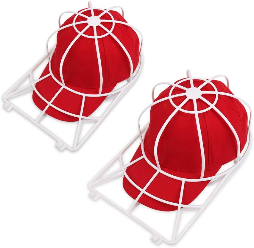 Ball Cap Washer for Washing Machine,2 Pack Hat Washer Cleaner for Baseball Caps,Dishwasher Hat Holder,Baseball Hat Rack Organizer,Hat Cage for Washing,Curved/Flat Bill Hat Form Shaper Protector