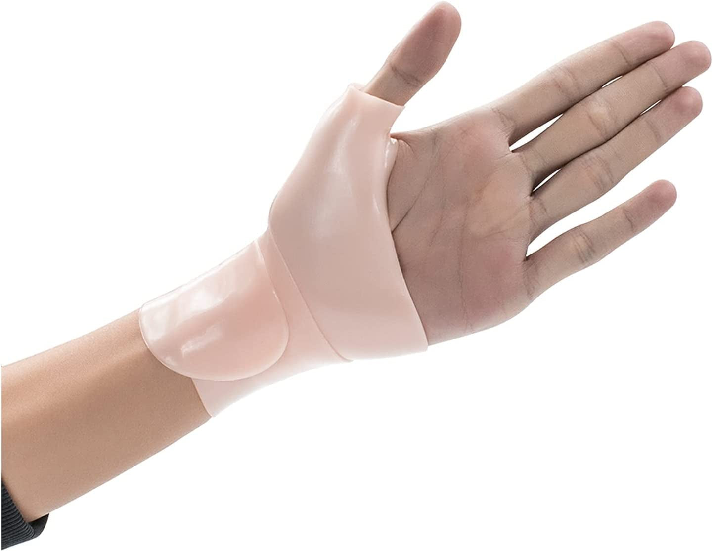 LANREN 1 Pcs Silicone Gel Thumb Wrist Support Glove Tenosynovitis Spasms Brace Wrap for Hand Care Spasms Arthritis Brace Wrap Sleeve (Color : Nude)