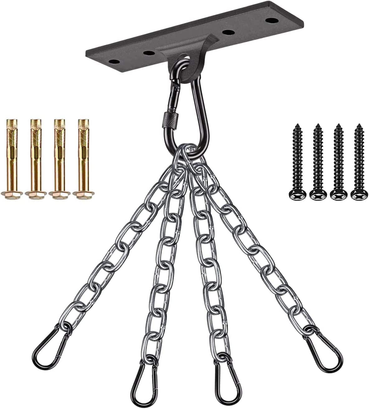 Dolibest Heavy Bag Hangers Brackets, Punching Bag Hangers, Heavy Bag Ceiling Mount with Carabiner for Body Weight Strength Training Systems, Aerial Yoga Swing & Hammock, Resistance Band