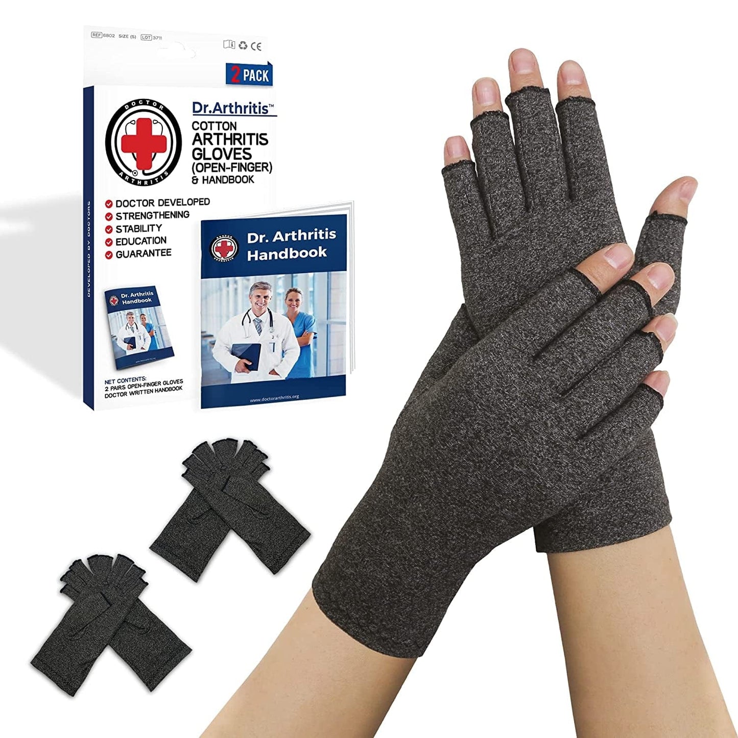 Dr. Arthritis Compression Gloves for Women and Men: Arthritis Pain Relief for Hands, Daily Comfortable Wrist Support (X-Small, 1 Pair)