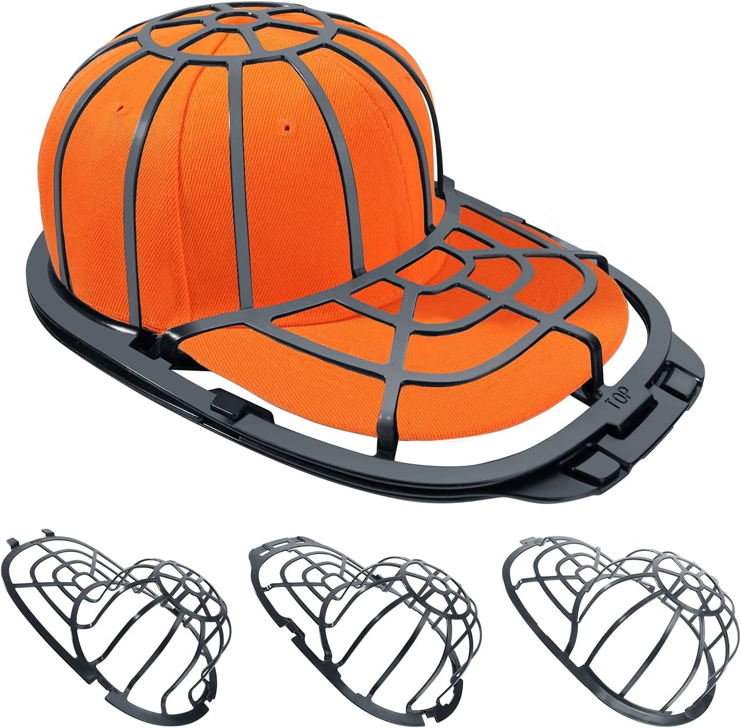 WUZJODER Hat Washer, Perfect Baseball Cap Protector Hat Holder Fit for Adult/Kid'S Hat Rack Frame for Washer Machine Cleaner/Washing Cage (Black)