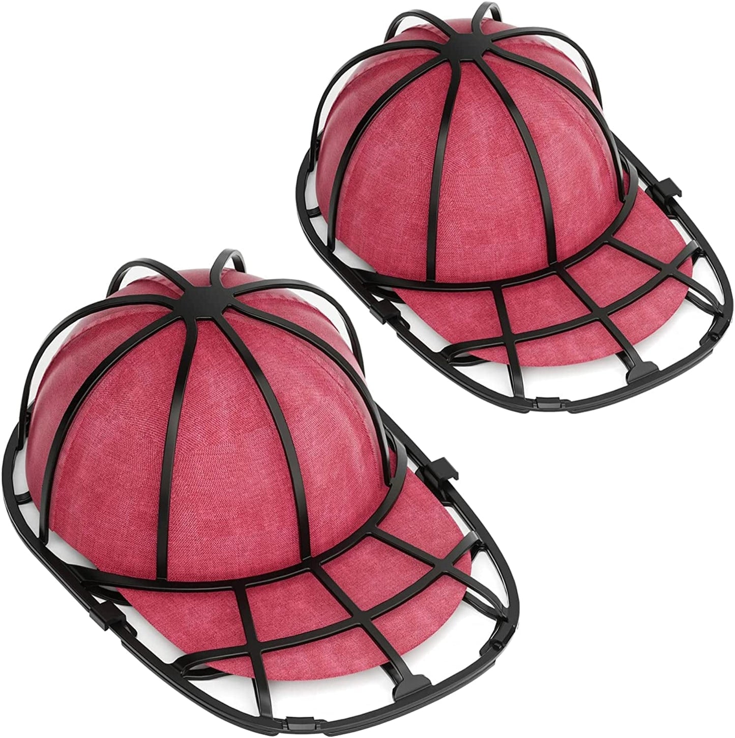 Eiito Hat Washer for Washing Machine, 2 Pack Baseball Hat Cleaner Cap Washer, Fit for Adult/Kid'S Hat Washer Frame Cage, Hat Protector Racks for Washing Machine, Black