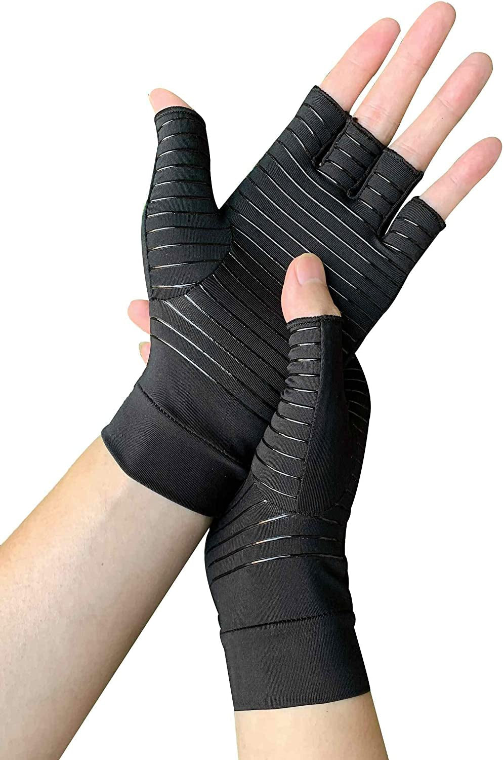 Arthritis Compression Gloves Copper Arthritis Gloves Women & Men for Osteoarthritis,Arthritis,Tendonitis and Typing-Rapid Recovery and Pain Relief for All Lifestyles(Pair) (L)