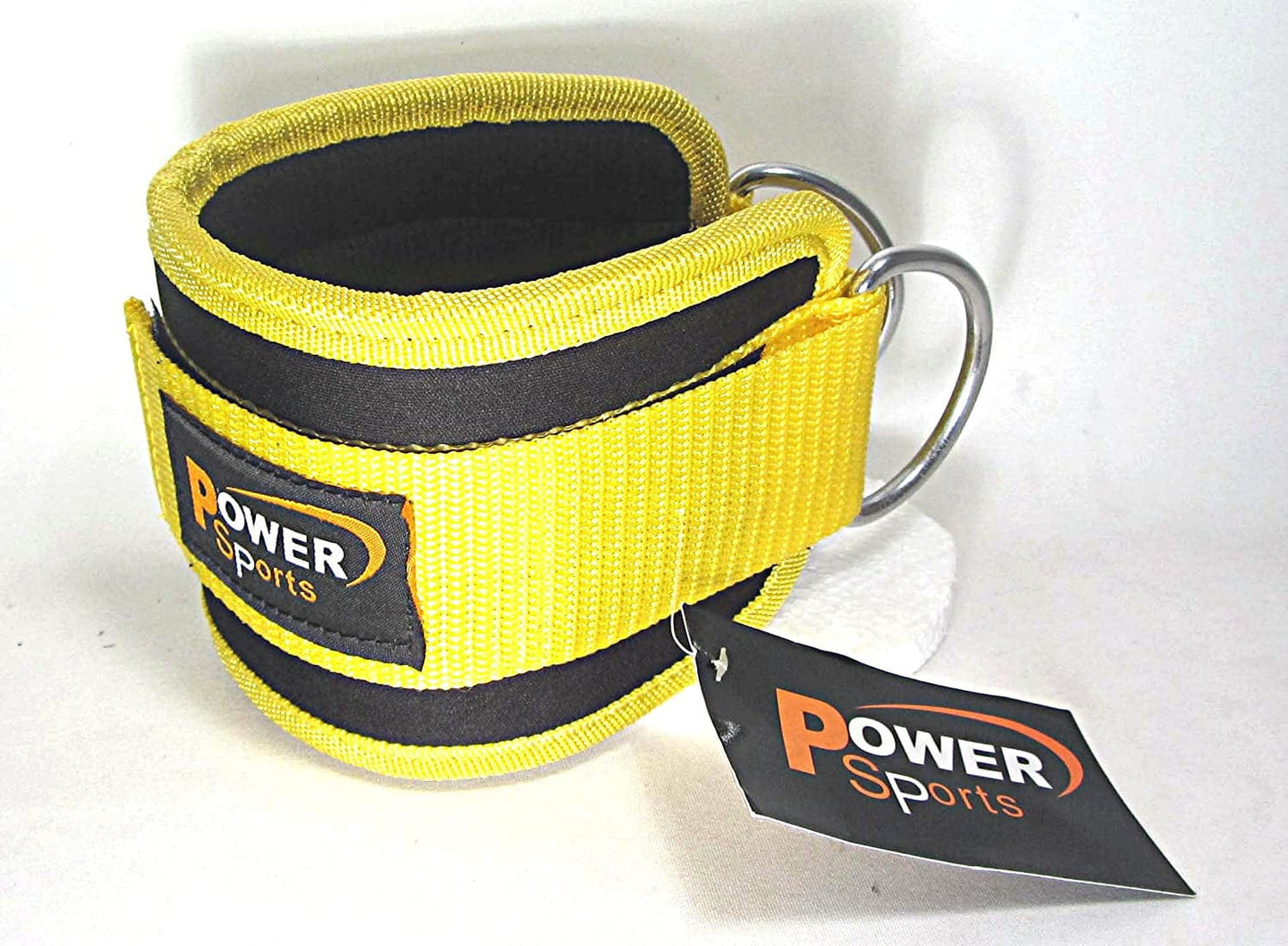 Gold Power Sports Ankle Strap-Nylon/Neoprene Double Rings Sold Single, Cable Gym Machine Attachment, Leg Foot Exercise, Yoga,Pilates, Athletic, Fitness Training