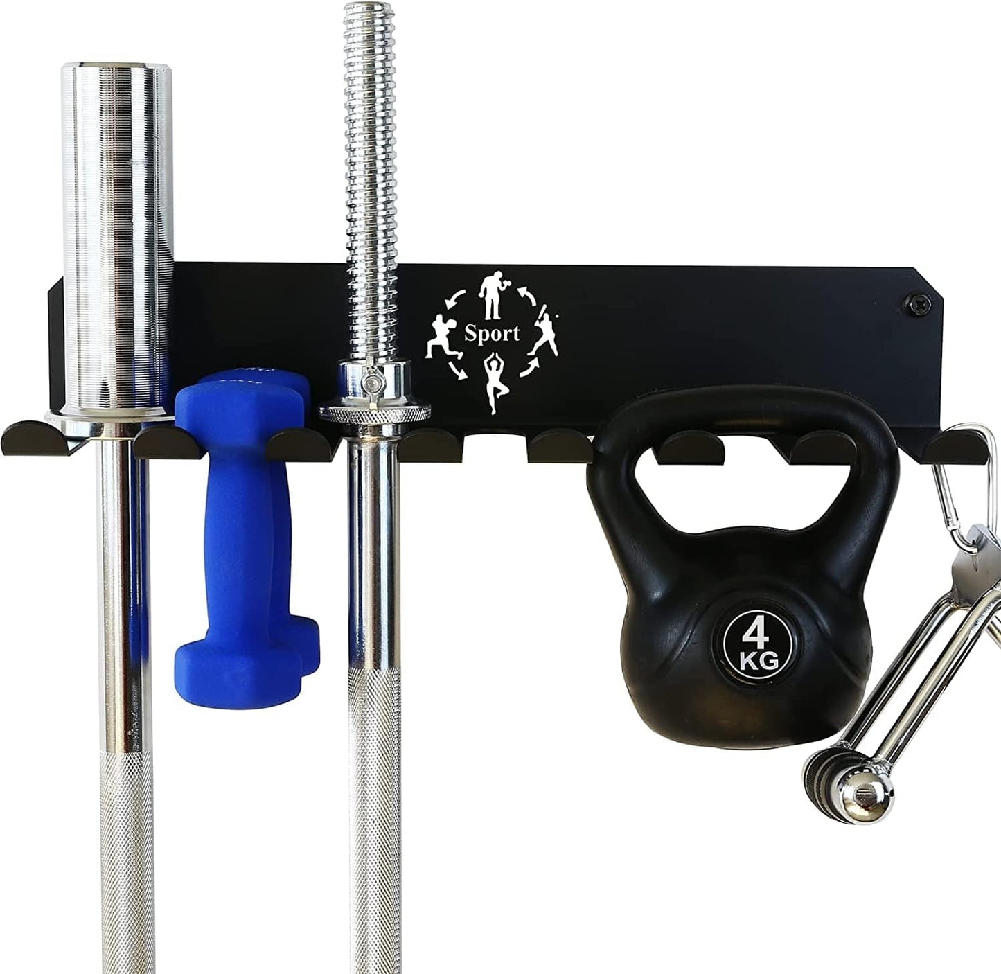 Hemacudy Gym Storage Rack,Home Gym Organizer Resistance Band Storage Rack Gym Wall Rack Hanger for Gym Accessories Olympic Barbells, Workout Bands, Yoga Foam Roller or Tools …