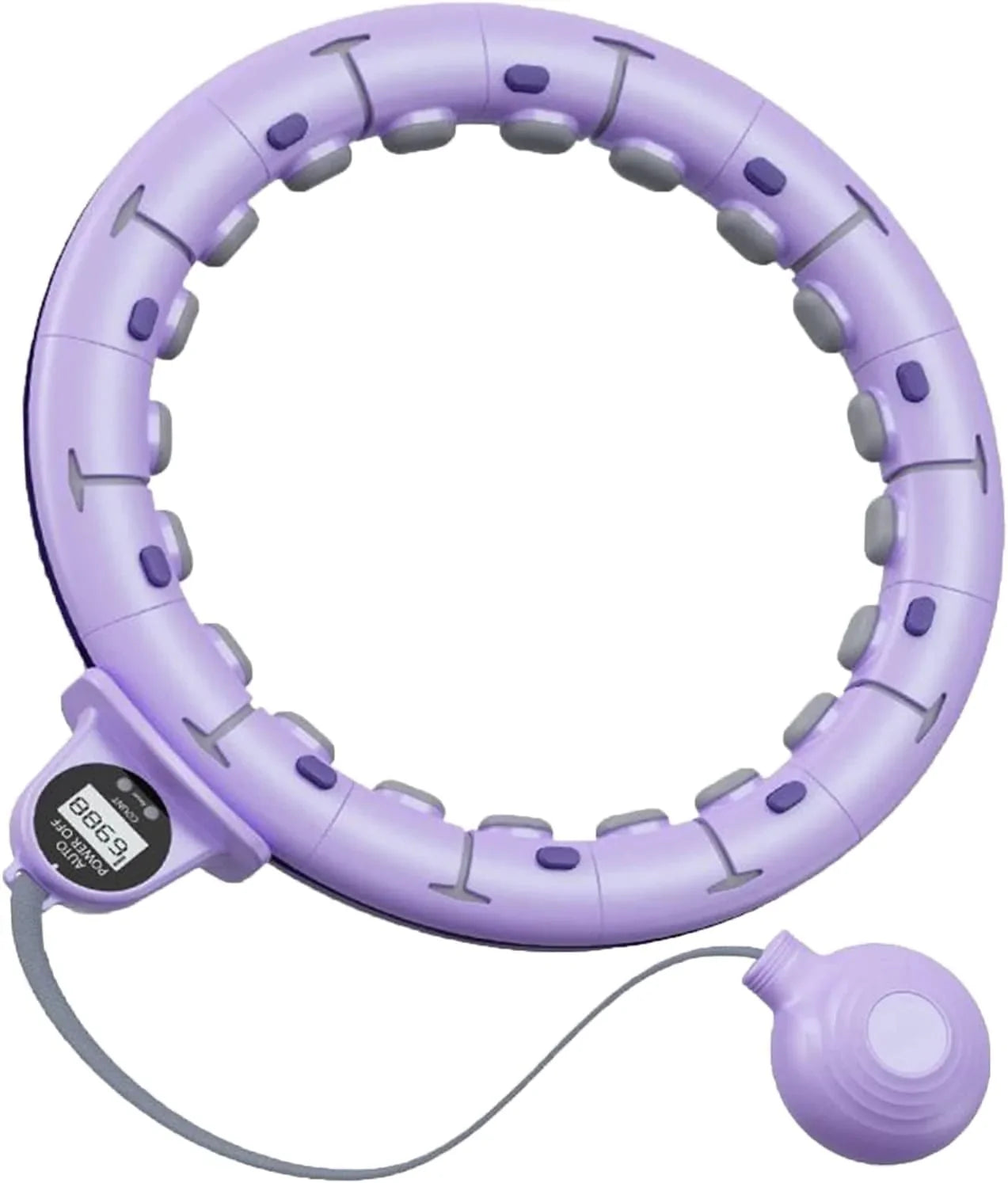 HPILISH Smart Weighted Exercise Hoop with Intelligent Counter for Adults Weight Loss, Portable Infinity Hoops Adjustable Length 2 in 1 Abdomen Fitness Massage Workout Equipment