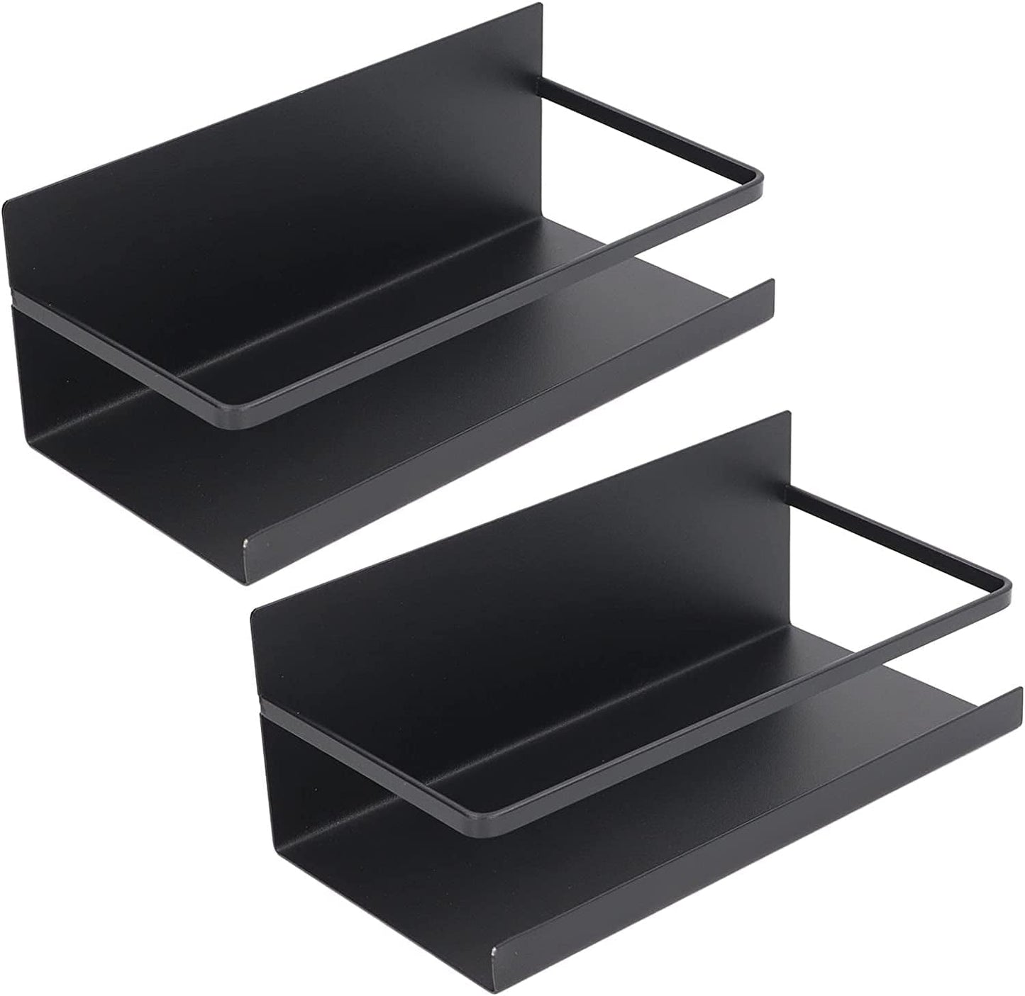 Huleo Magnetic Shelf, Easy Magnetic Spice Rack, 2 Pieces Iron for Washing Machines Black