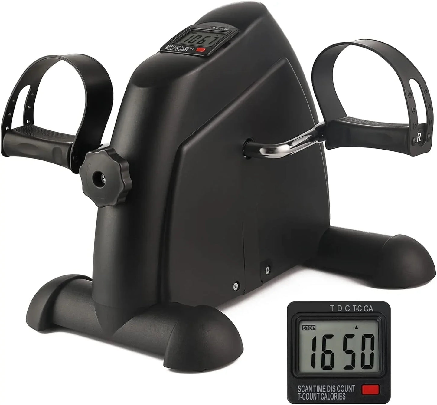 Icedeer under Desk Bike Pedal Exerciser - Portable Mini Exercise Peddler Bike for Legs/Arms Workout, Foot Pedal Exerciser for Seniors with LCD Display