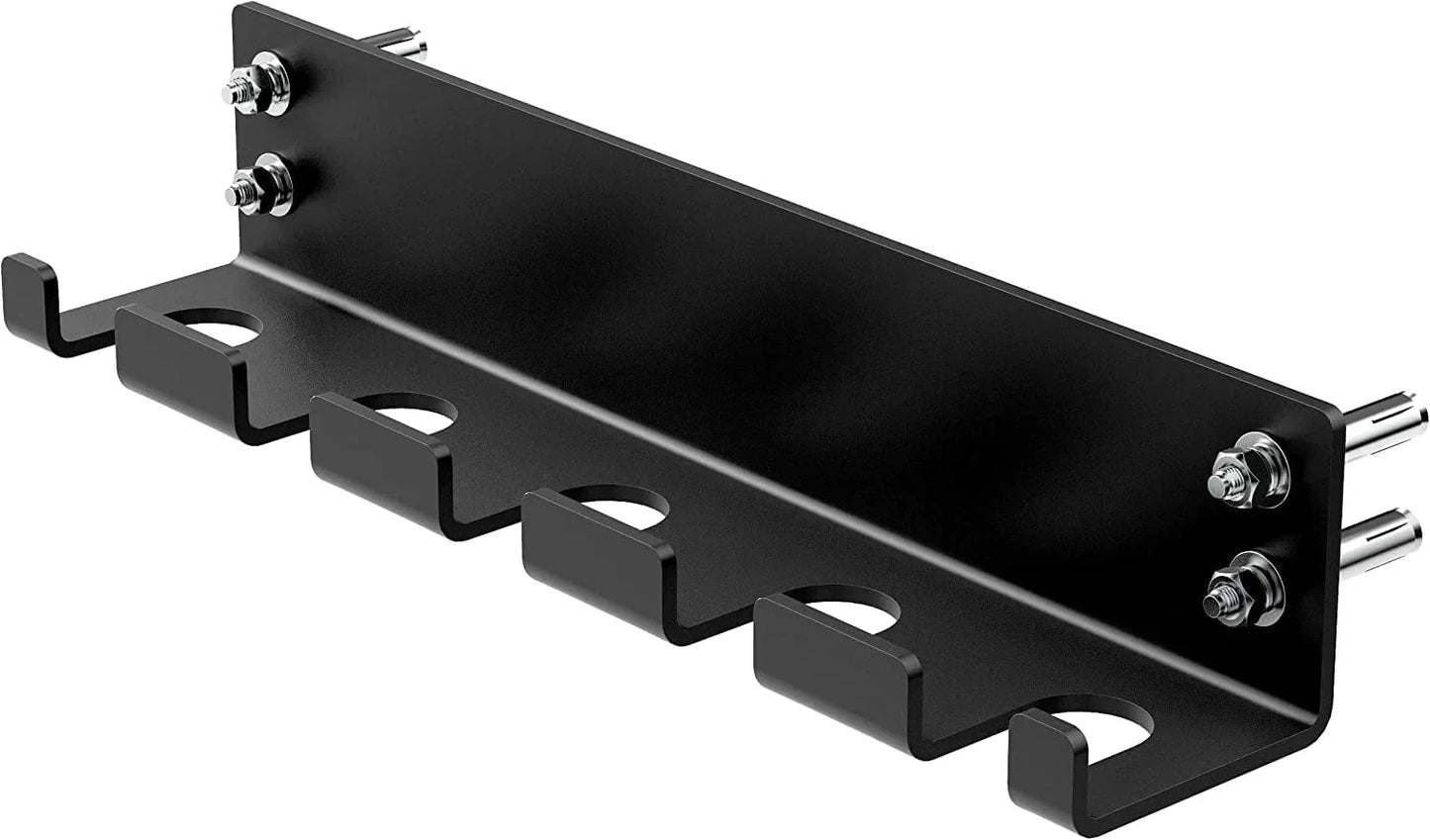 JFJ Barbell Storage Wall Mounted Hanging Bar Holder for Olympic Barbell, Black Powder Coated, Space Saving Commercial or Home Gym Accessory