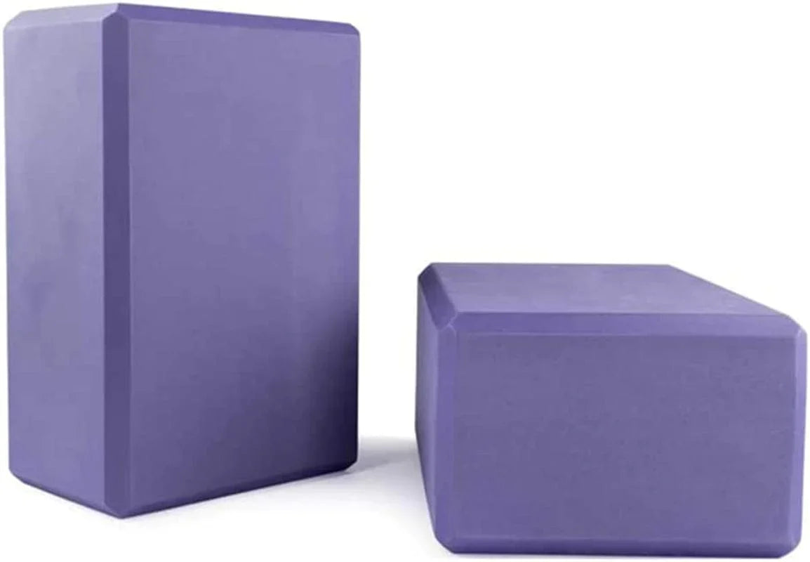Kanxiner Yoga Blocks 2 Pack, High Density Yoga Blocks EVA Purple Yoga Blocks Yoga Accessories for Yoga, Pilates, Meditation 9.06 × 5.91 × 3.15 In