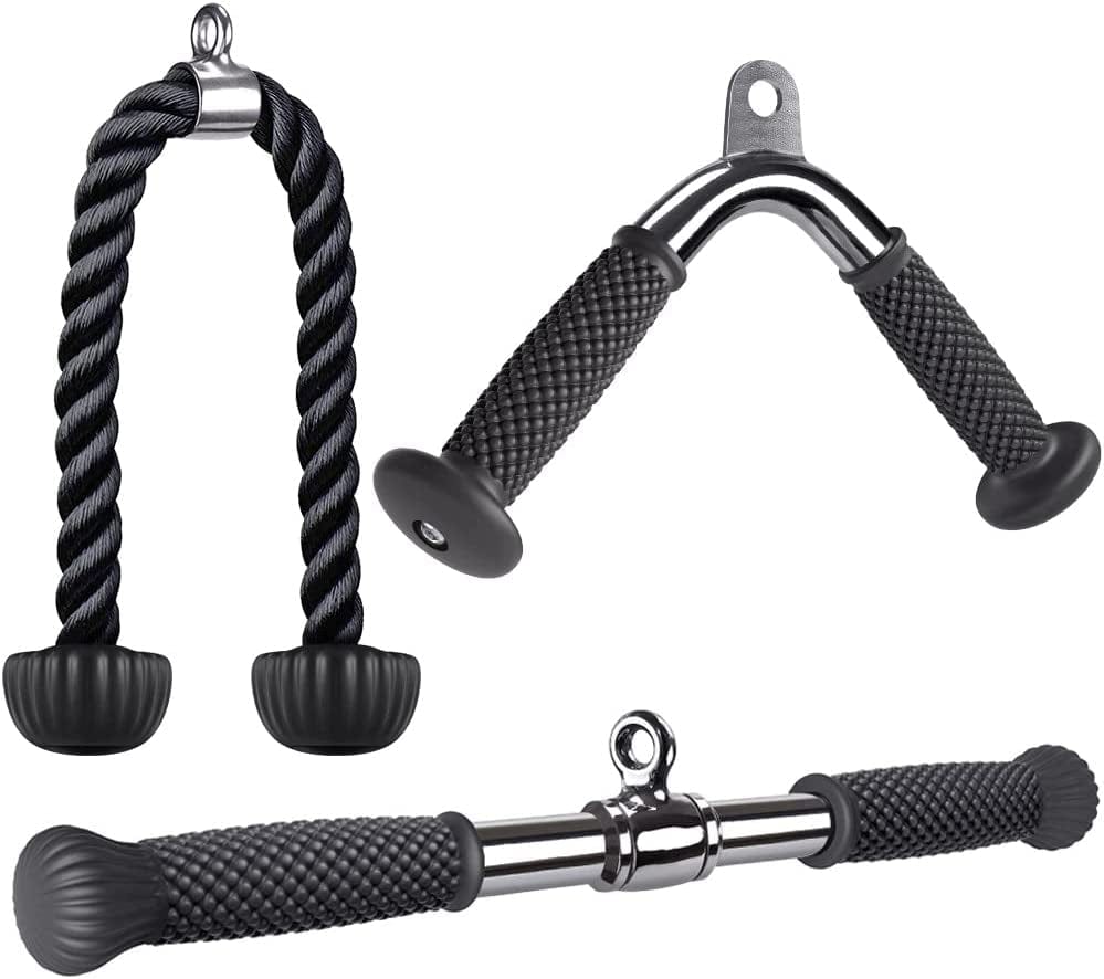 Kipika Tricep Pull down Attachment, Cable Machine Accessories for Home Gym, Cable Machine Attachments Pulley System Gym, LAT Pull down Attachment Weight Fitness