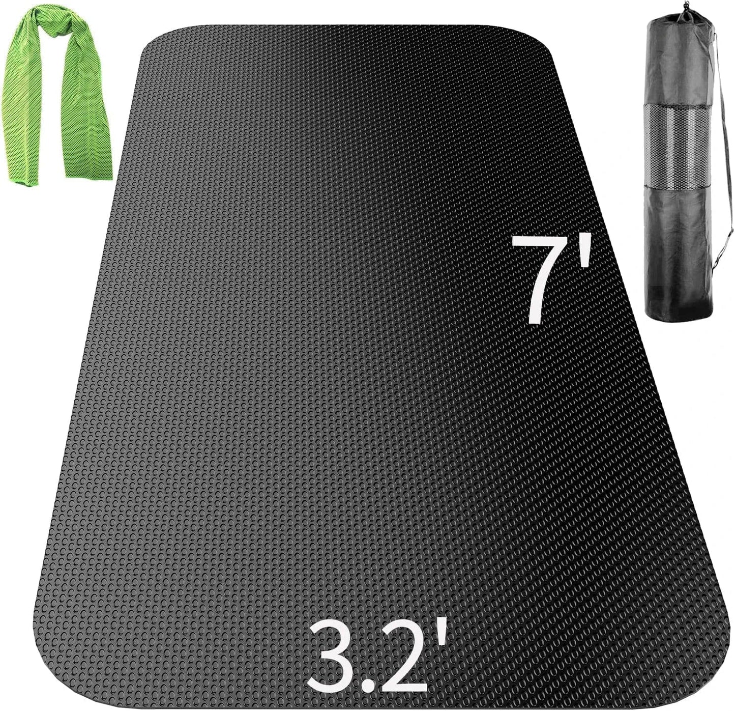 Large Exercise Mat 7'X3.2' ,Exercise Equipment Mat,Treadmill Mat, Exercise Bike Mat, Workout Mats for Home Gym Mats Gym Flooring Rubber Workout Mat Fitness Mat Large Yoga Mat Cardio Mat for Weightlifting, Jump Rope, Non-Slipping