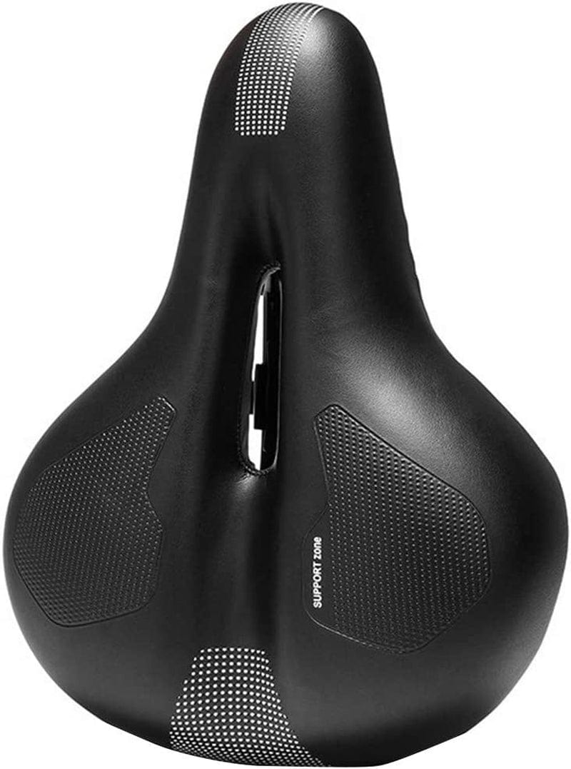 Leather Soft Bicycle Saddle Spring Suspension Bike Seat Wide Bottom Bike Seat Comfortable Bicycle Saddle for Men and Women Bike Trainer