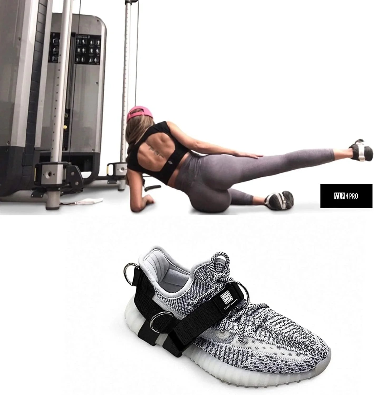 Lifting Weight Straps for Cable Machine 5D Ring Foot Strap Full Leg and Booty Workout Machine for Cable Attachment Gym System or Resistance Fitness Band .Women/Men Weight Exercises. 2 Pair