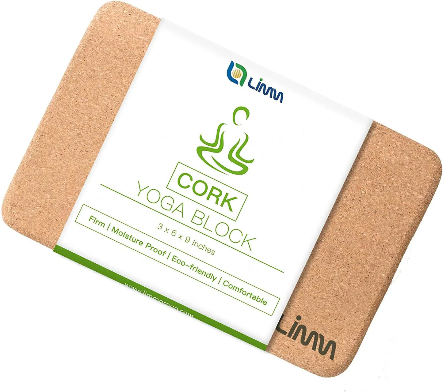 Limm Cork Yoga Blocks - Natural and Sustainable Cork Yoga Brick for Supporting Yoga Poses - 3 X 6 X 9 Inches Anti-Slip and Non-Tilt Exercise Block - Used to Improve Flexibility