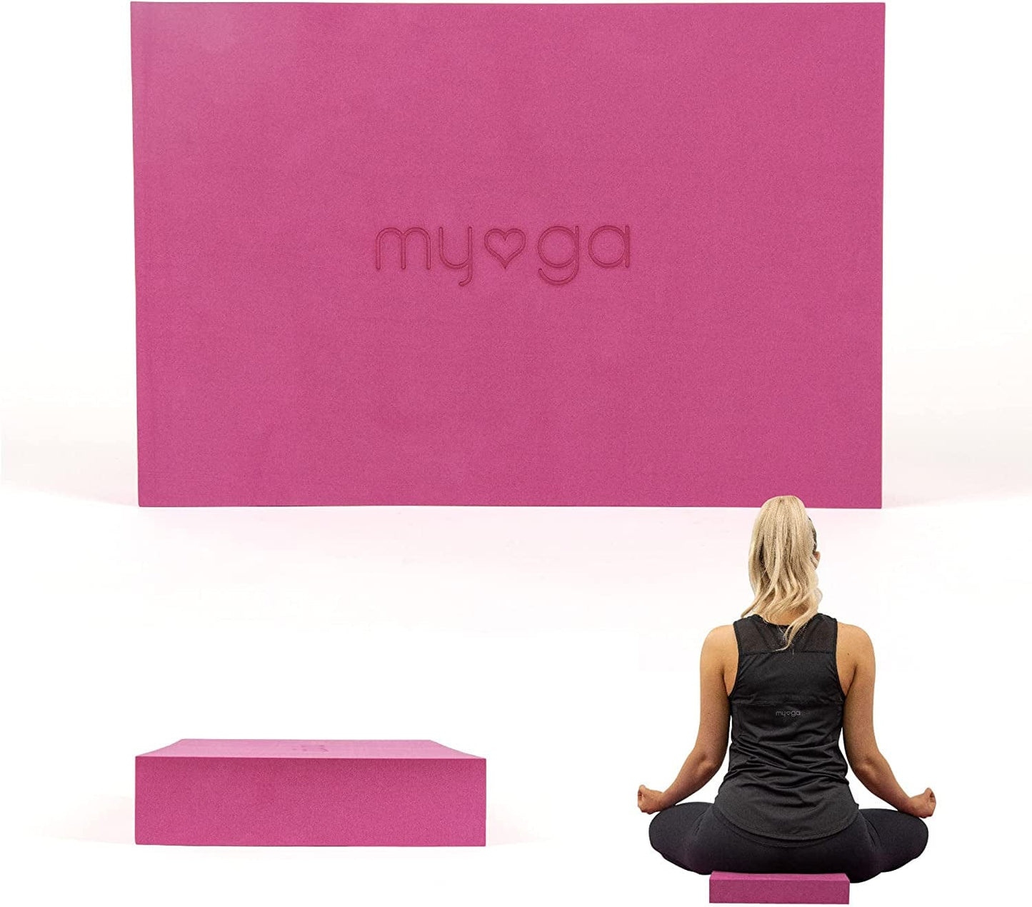 Myga Purple Extra Large Foam Yoga Block - High Density EVA Foam Yoga Brick - Lightweight Odour Resistant Moisture Proof Pilates Yoga Block