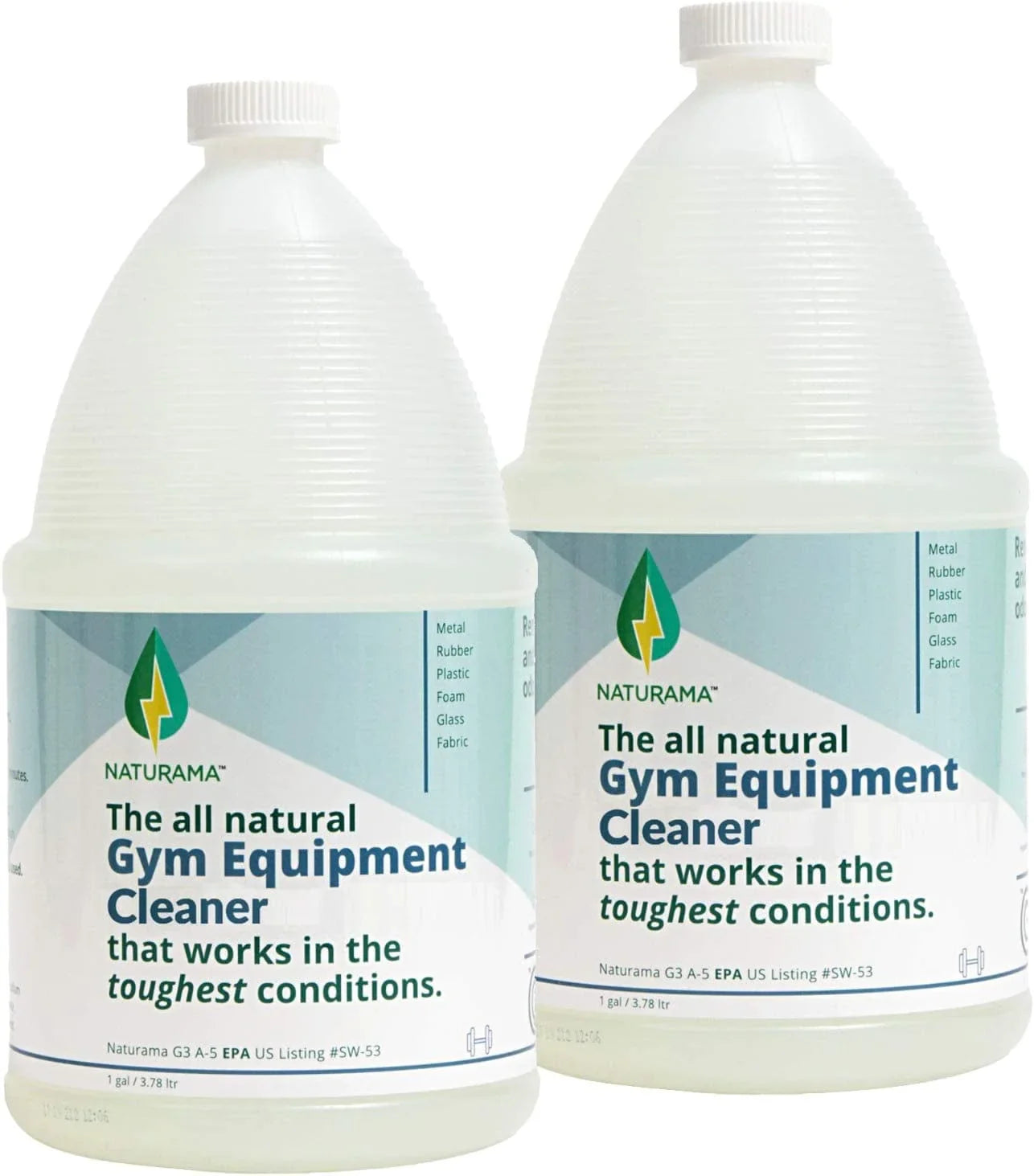 Naturama Yoga Mat Cleaner - Eco-Friendly Gym Equipment Cleaner, Works Great on Exercise Machines, Mats, Sports Gear. Cleans Sweat without Slippery Residue. Unscented and Hypoallergenic. (1G X 2)