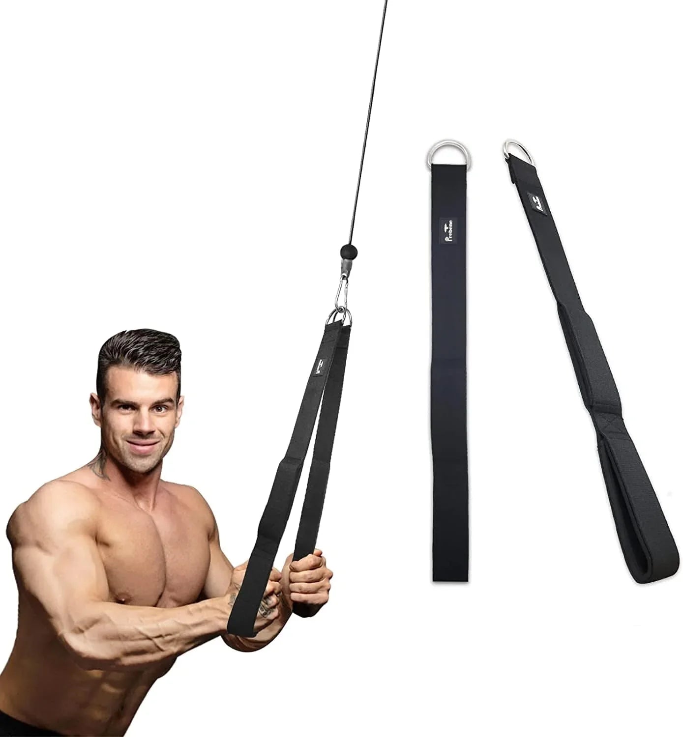 Prebene Tricep Rope Cable Attachments, Pull down Rope Single Grip, Multi Workout Rope for Cable Machine, 2 Loops Handles(23.5'' & 17'' Lengths), Home Workout, Tricep Pull Down, Biceps Curl, Pilates