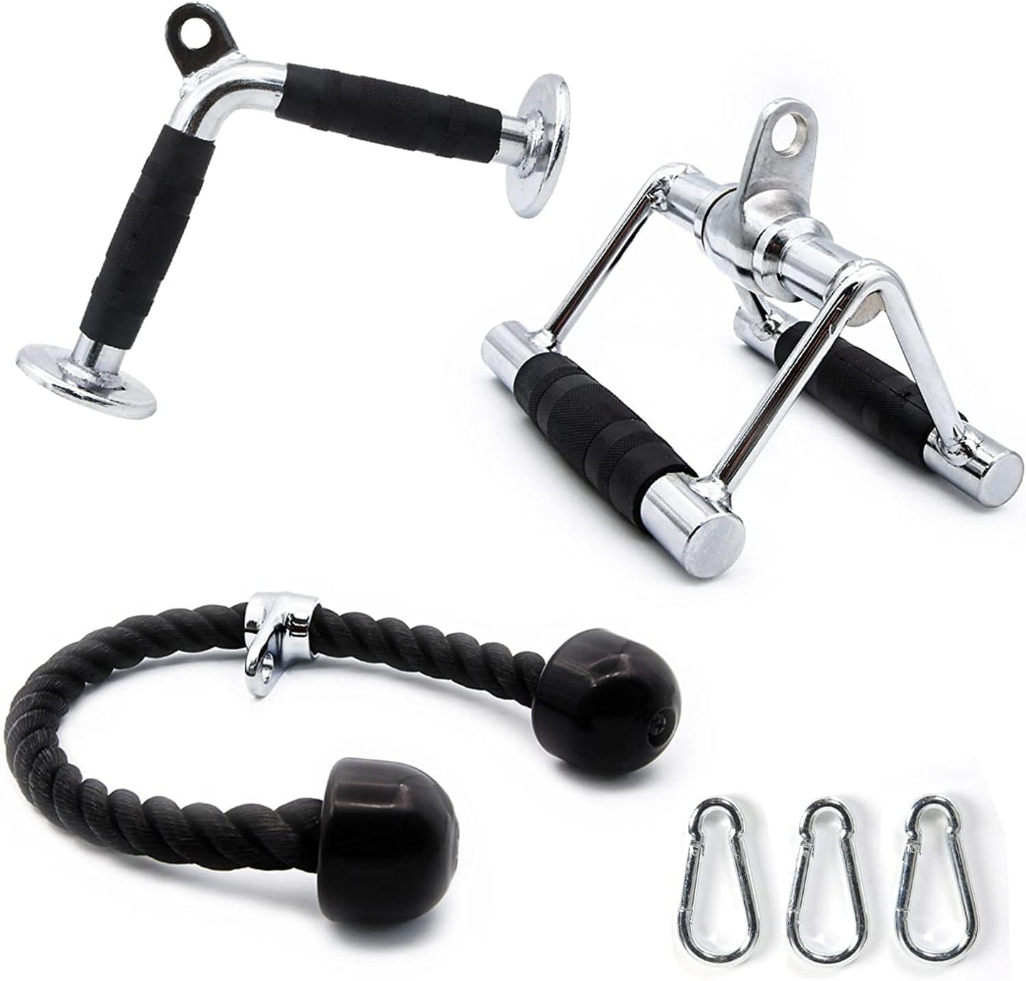 Ritfit Cable Machine Attachments for Gym, LAT Pulldown Accessories with Multi-Option: V Bar, Tricep Rope, Double D Handle, for Weight Fitness