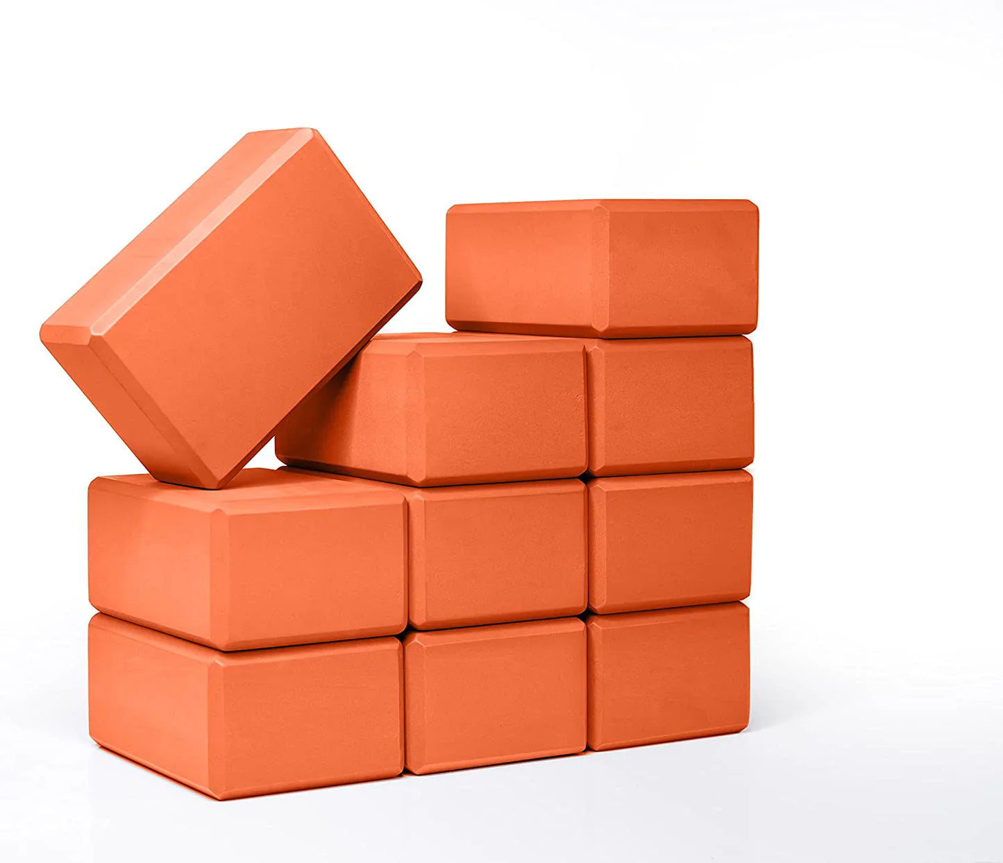 Sunshine Yoga - 4” Yoga Block - Studio 10-Pack - EVA Foam - Support and Deepen Poses - Improve Strength - Aid Balance and Flexibility (4 X 6 X 9 Inches)