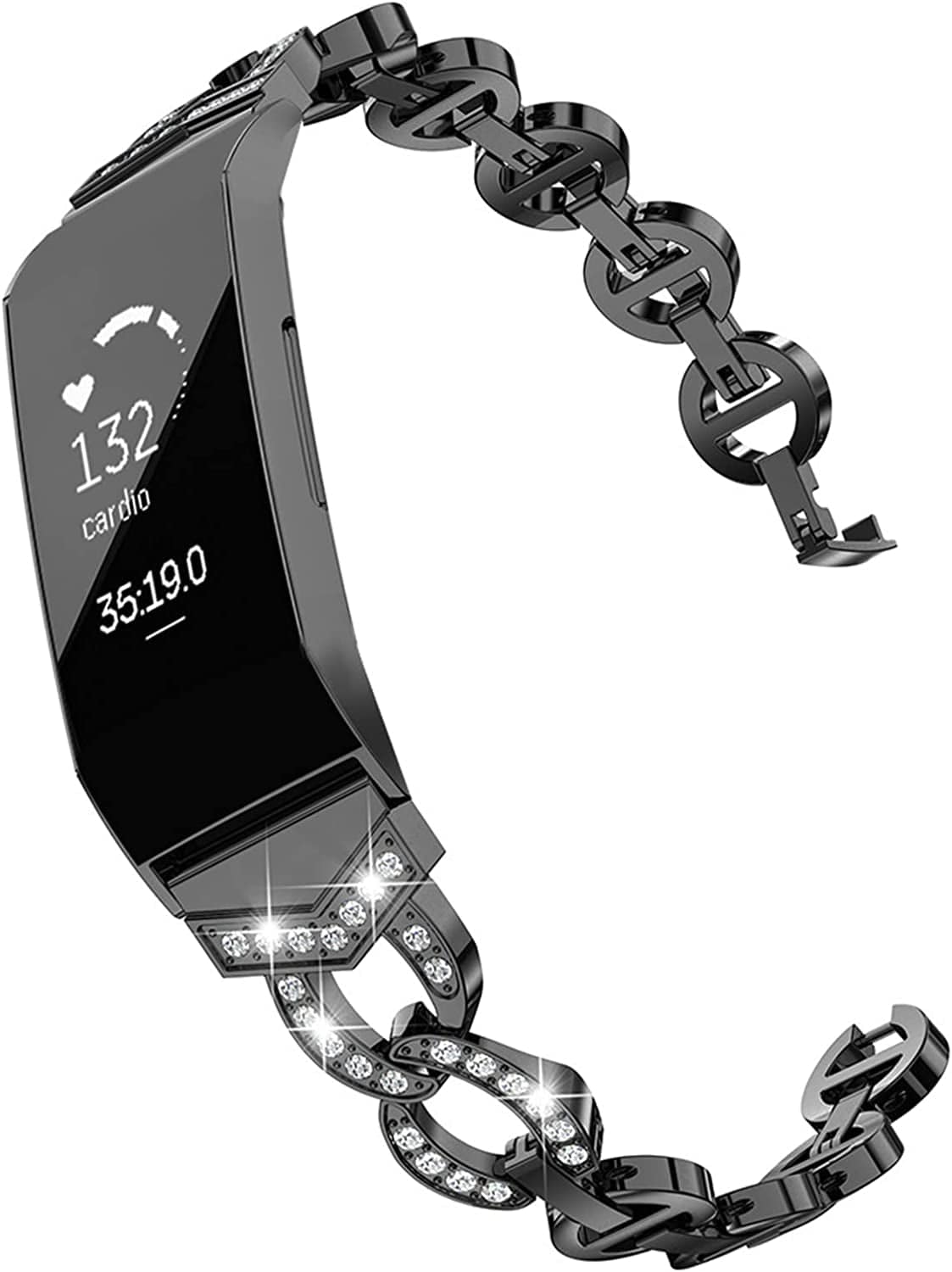 TOYOUTHS Compatible with Fitbit Charge 4 Bands/Charge 3 Bands for Women, Premium Metal Straps Bling Bracelet Wristbands Cute Accessories Replacement Bands for Fitbit Charge 4 Bands for Women, Silver