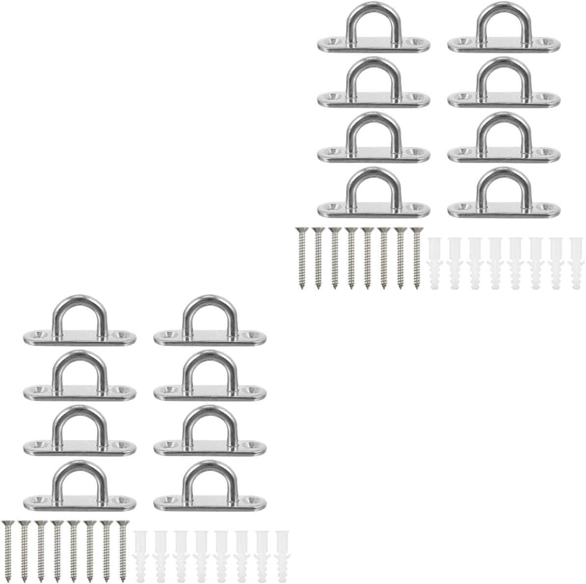 VILLCASE 24 Pcs Plates Gym Home Marine Suspension Hooks Strap Chair Hardware Fixed for Bracket Air Wall Trainer Anchor Yoga Mount Silver Hook Swing Staple Stainless Ceiling