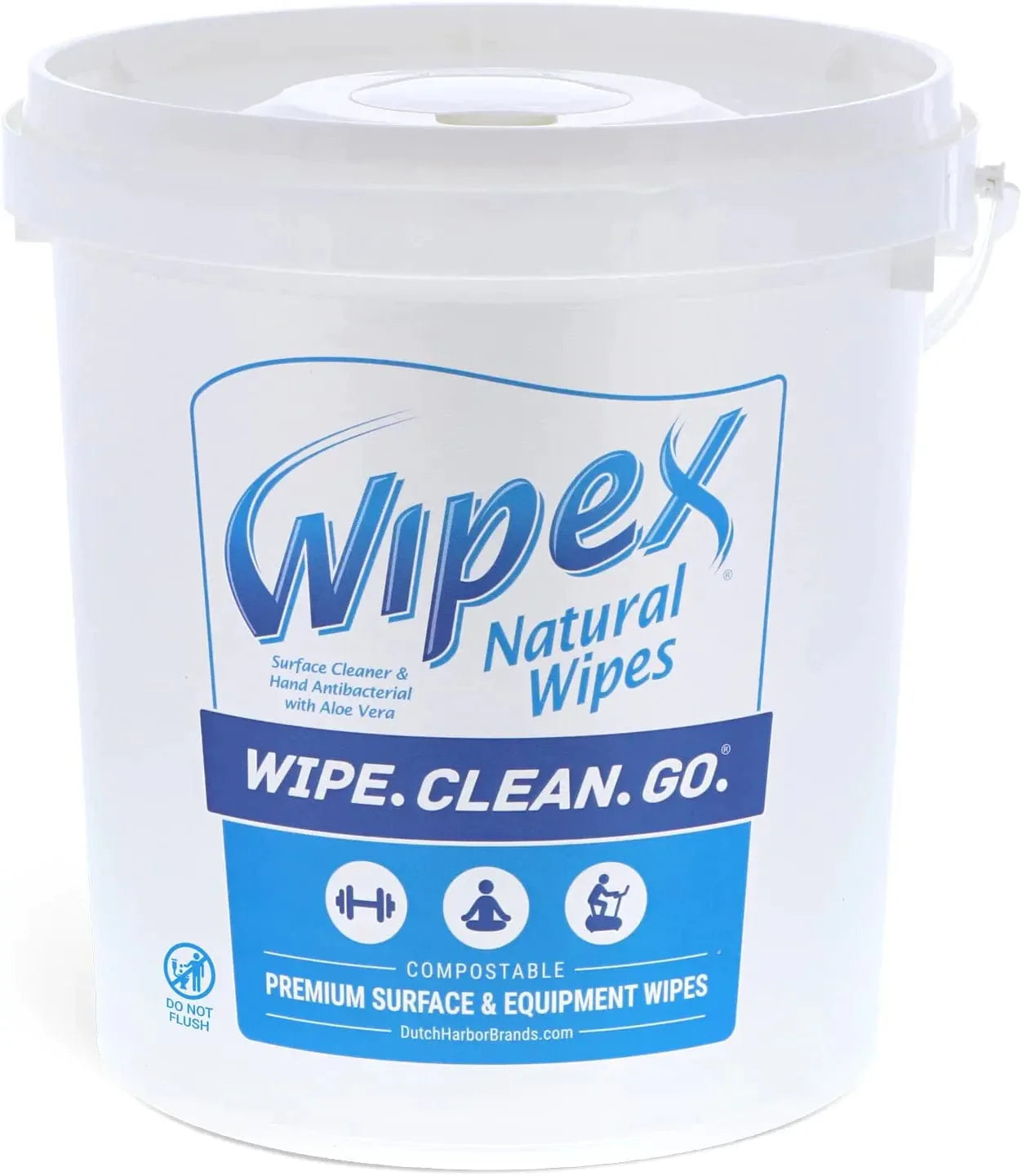 Wipex Gym & Fitness Cleaning Wipes, 400Ct Dispensing Bucket with Sanitizing BZK Antiseptic - Great for Yoga, Peloton, Weight Machines, Treadmills and Equipment