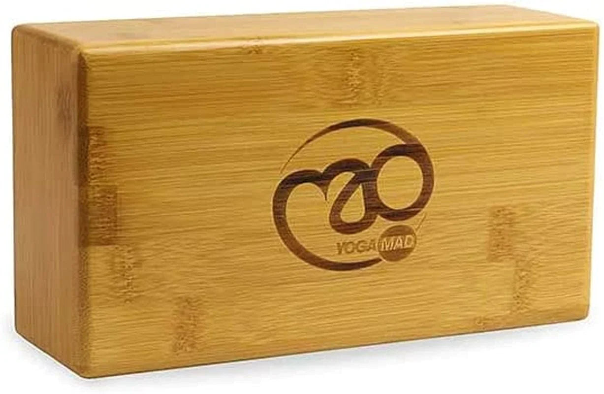 Yoga-Mad Bamboo Yoga Block | 23Cm X 13Cm X 7.6Cm | Eco Friendly Yoga Brick | Durable Bamboo Block for Yoga, Pilates, Training and Home Workouts | Provides Support for Various Yoga Poses