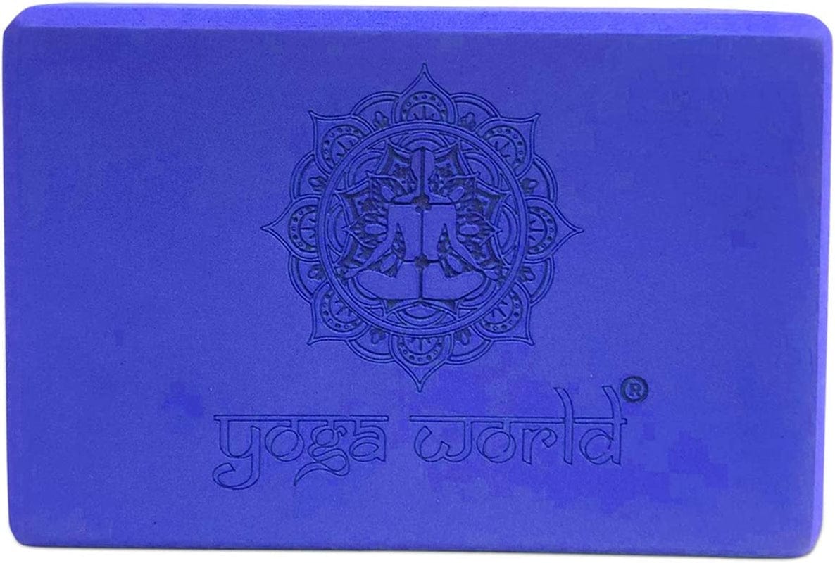 Yoga World EVA Yoga Blocks High Density Non-Slip Bricks for Stretching, Pilates, Stability, Fitness - Rounded Edges for Secure Grip Easy-To-Clean Exercise Accessories 180G