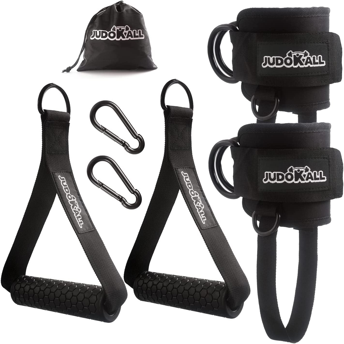 JUDOKALL Ankle Strap for Cable Machine,Tricep Rope,Heavy Duty Gym Handles, Cable Machine Attachment for Home Gym Accessories, LAT Pull down Attachments Pulley Exercise Equipment Accessories Set.