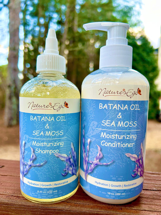 Batana Oil & Sea Moss Moisturizing Shampoo + Conditioner Set