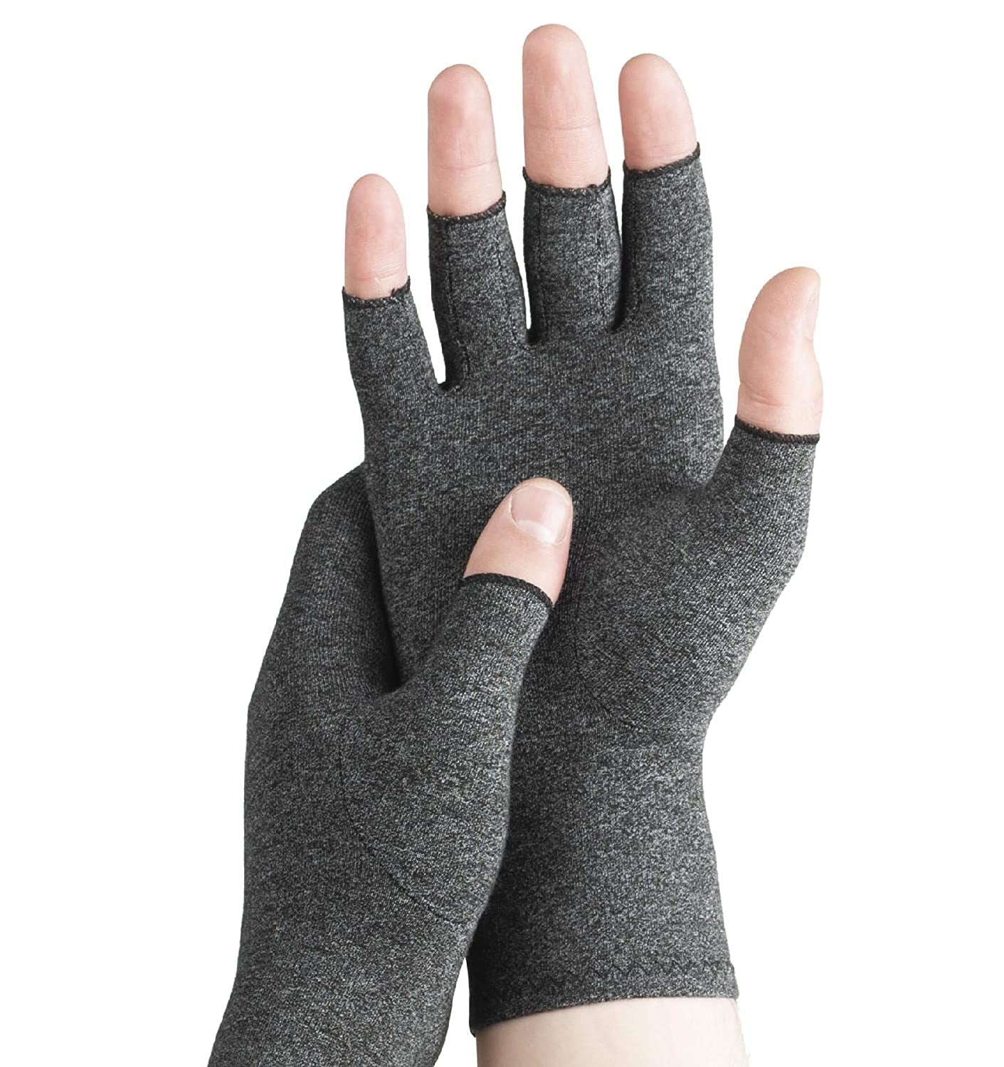 Serenily Arthritis Gloves - Hand Compression Gloves for Women & Men. Ortho Gloves for Carpal Tunnel, Swelling, & Raynauds Syndrome. Comfy Open Finger Glove for Rheumatoid & Osteoarthritis Pain Relief (L)